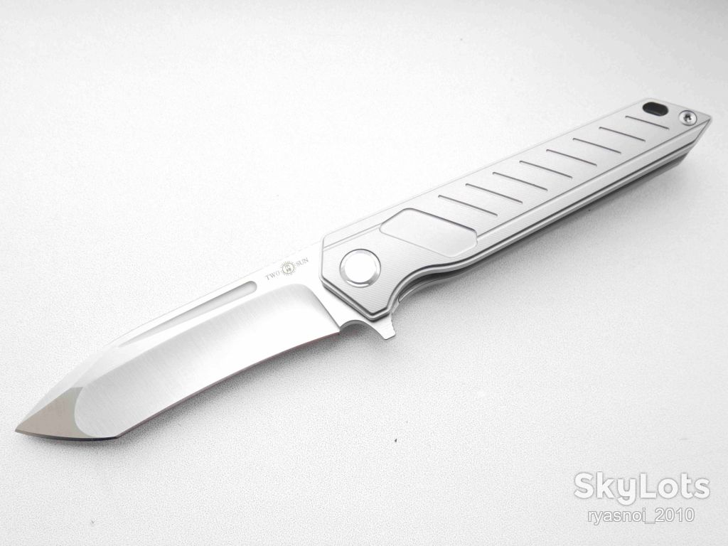 TwoSun TS360-Titanium, D2 Satin, RIHE Design, Tactical, Ceramic Ball Bearing, EDC, Frame Lock - фото фото фото 13