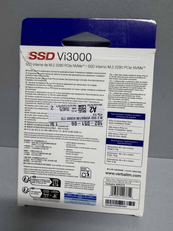 SSD-накопитель Verbatim Vi3000 1Tb (49375) Новый! - фото фото фото 1
