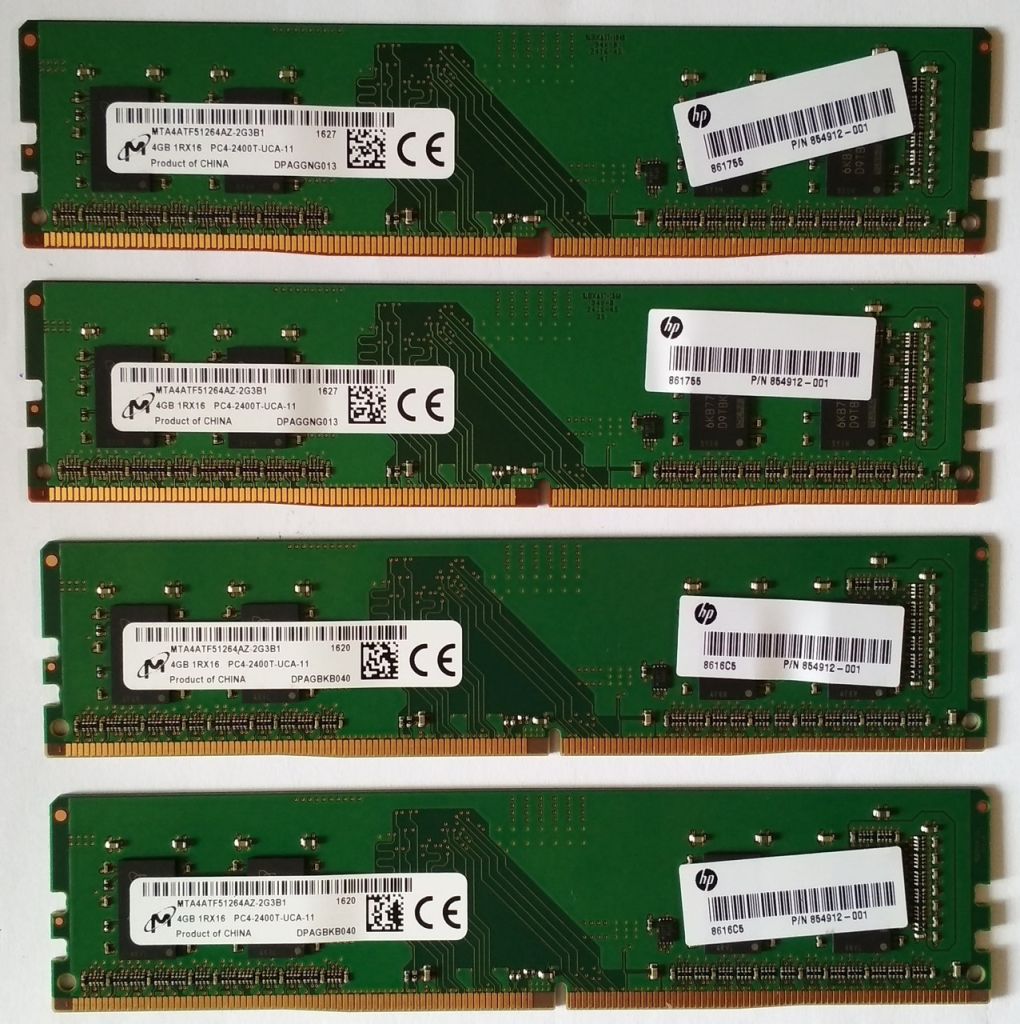 16gb 4x4gb DDR4 Micron PC4-19200U DDR4-2400T RAM Оперативна пам'ять - фото фото фото 0