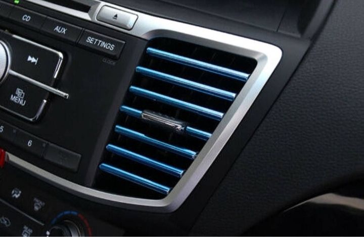 Декоративний молдинг для решітки вентиляції салону автомобіля синій. - фото фото фото 1