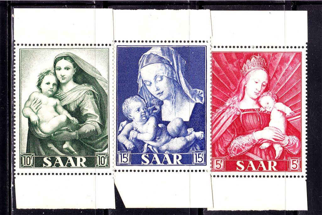 СААР / SAAR  1954 г MNH - Мадонна - фото фото фото 0