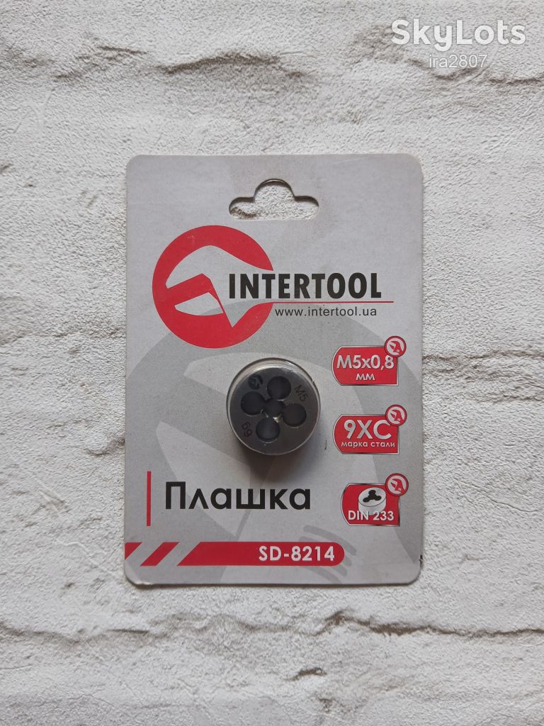 Плашка M 5x0,8 мм  Intertool  SD-8214 - фото фото фото 0