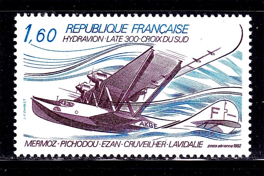 Авиация .  Франция   1982 г MNH  - гидроплан - фото фото фото 0