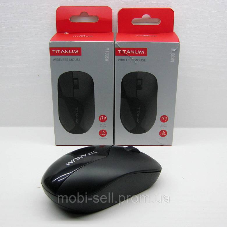 Миша бездротова TITANUM MS001W Black 2.4 GHz Optical Mouse, 3V / ААA - фото фото фото 0