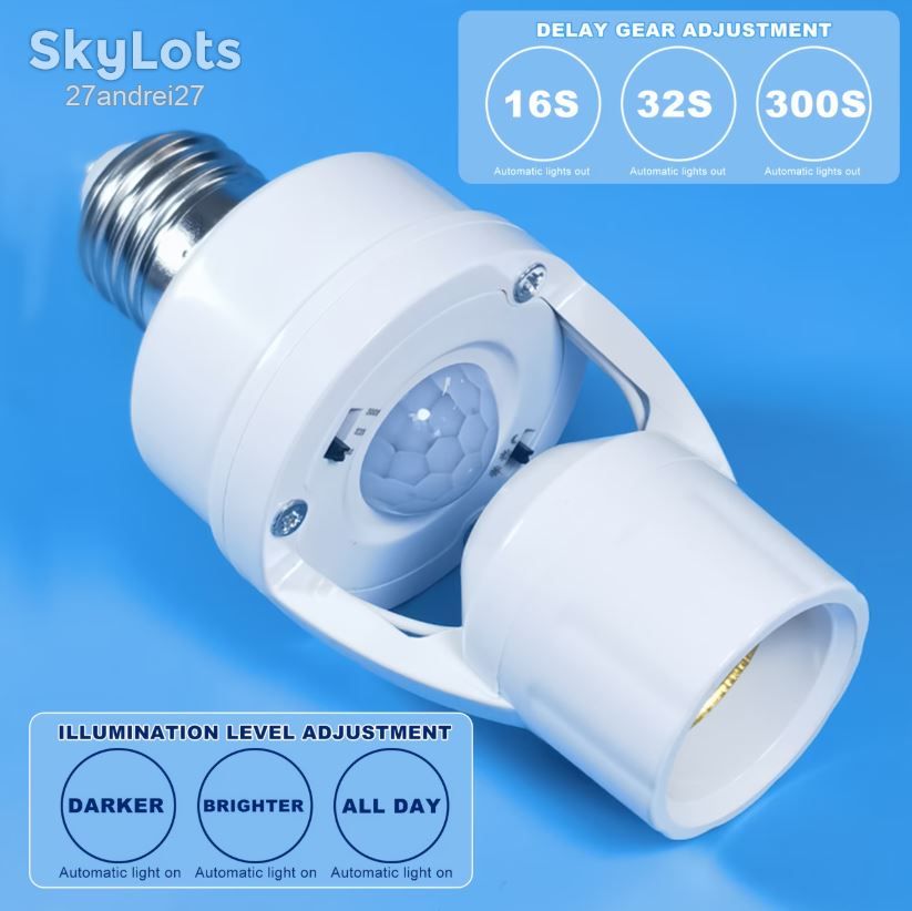 Патрон із датчиком руху e27     (infrared Sensor Lamp Holder) - фото фото фото 4
