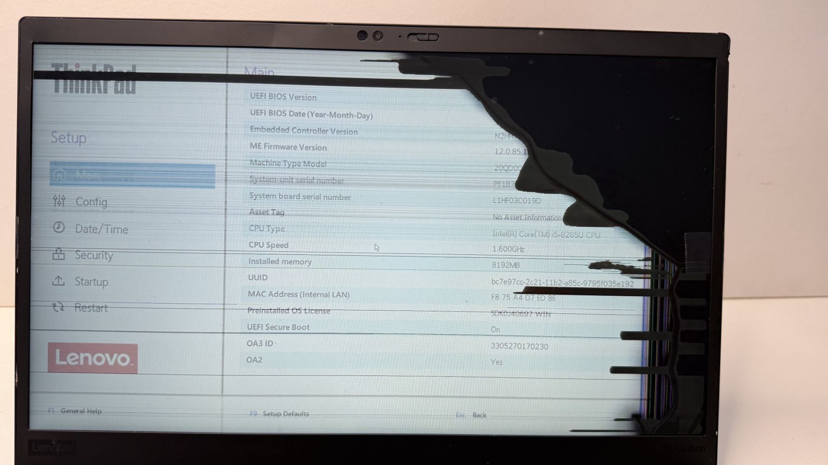 Ноутбук Lenovo X1 Carbon  Intel Core i5-8250U DDR4-8GB ID-00257 - фото фото фото 6