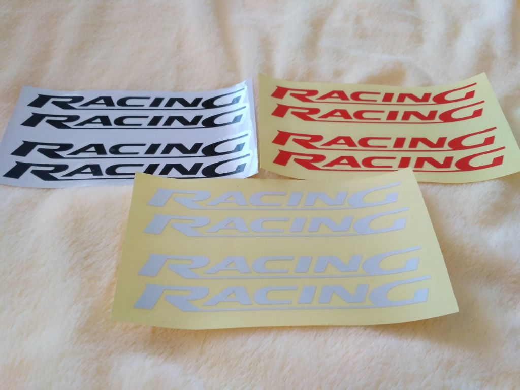 Наклейки на ручки Racing Черная, Красная и Белая светоотражающая 4 шт - фото фото фото 4