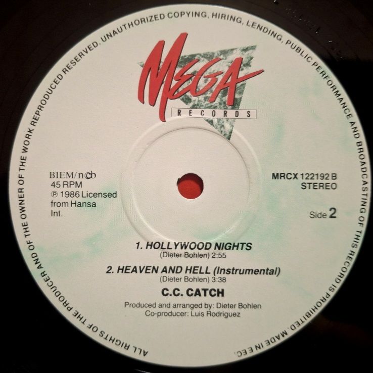 C.C. Catch - Heaven And Hell - 1986.  (EP). 12. Vinyl. Пластинка. Scandinavia. - фото фото фото 3