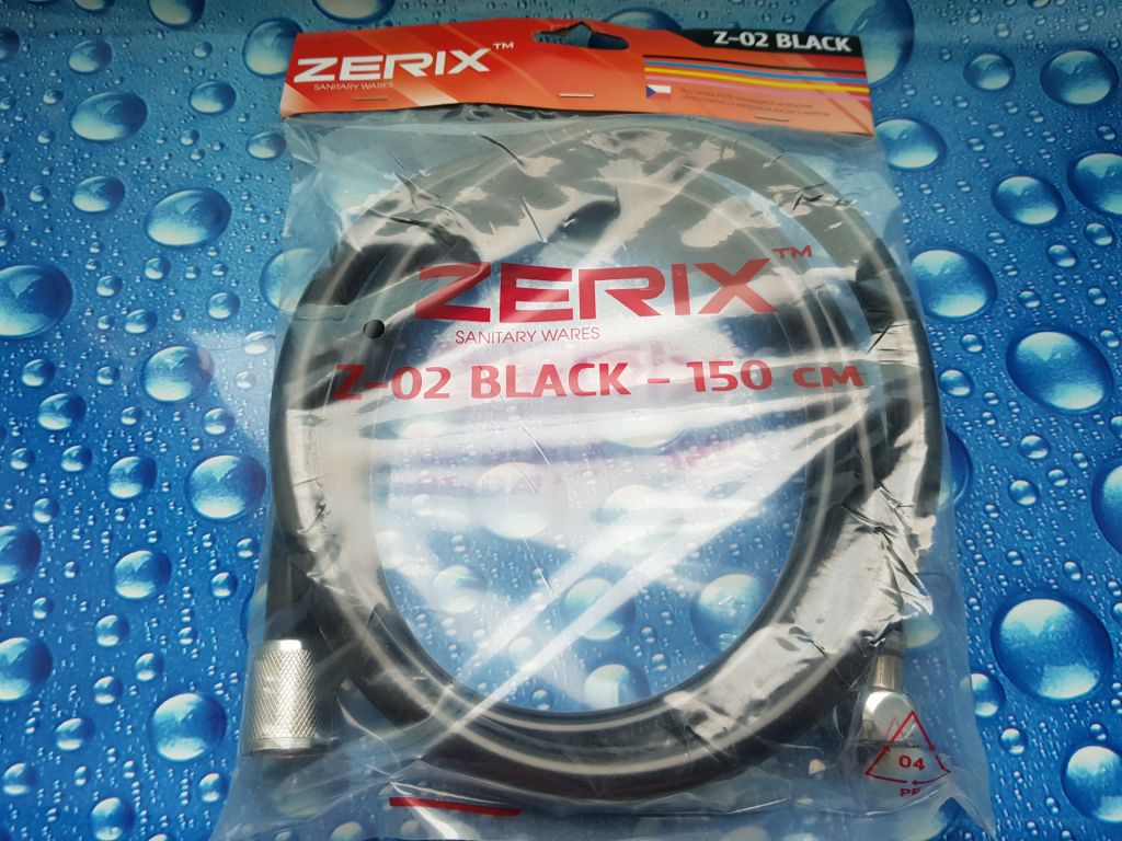Шланг для душа ZERIX Z02 BLACK 150cм черный. - фото фото фото 0