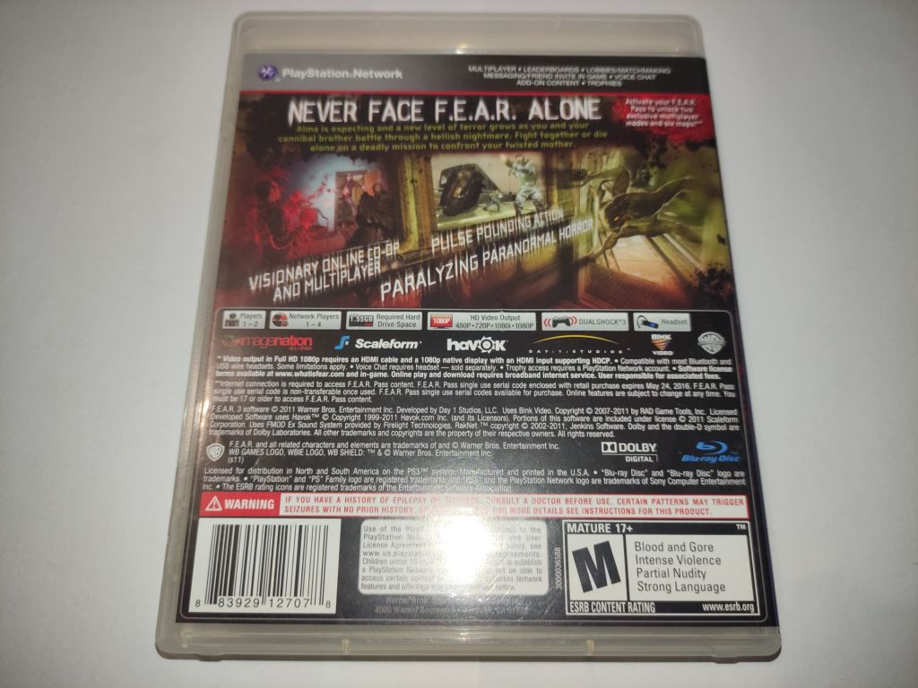 FEAR 3 PS3 F.3.A.R Playstation 3 Північна Америка, Англійська Мова - фото фото фото 2