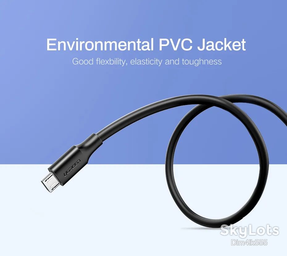 Кабель Ugreen US289 USB 2.0 - microUSB 3A 0.25 м Black - фото фото фото 7