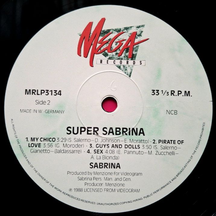 Sabrina - Super Sabrina - 1988.  (LP). 12. Vinyl. Пластинка. Scandinavia. - фото фото фото 3