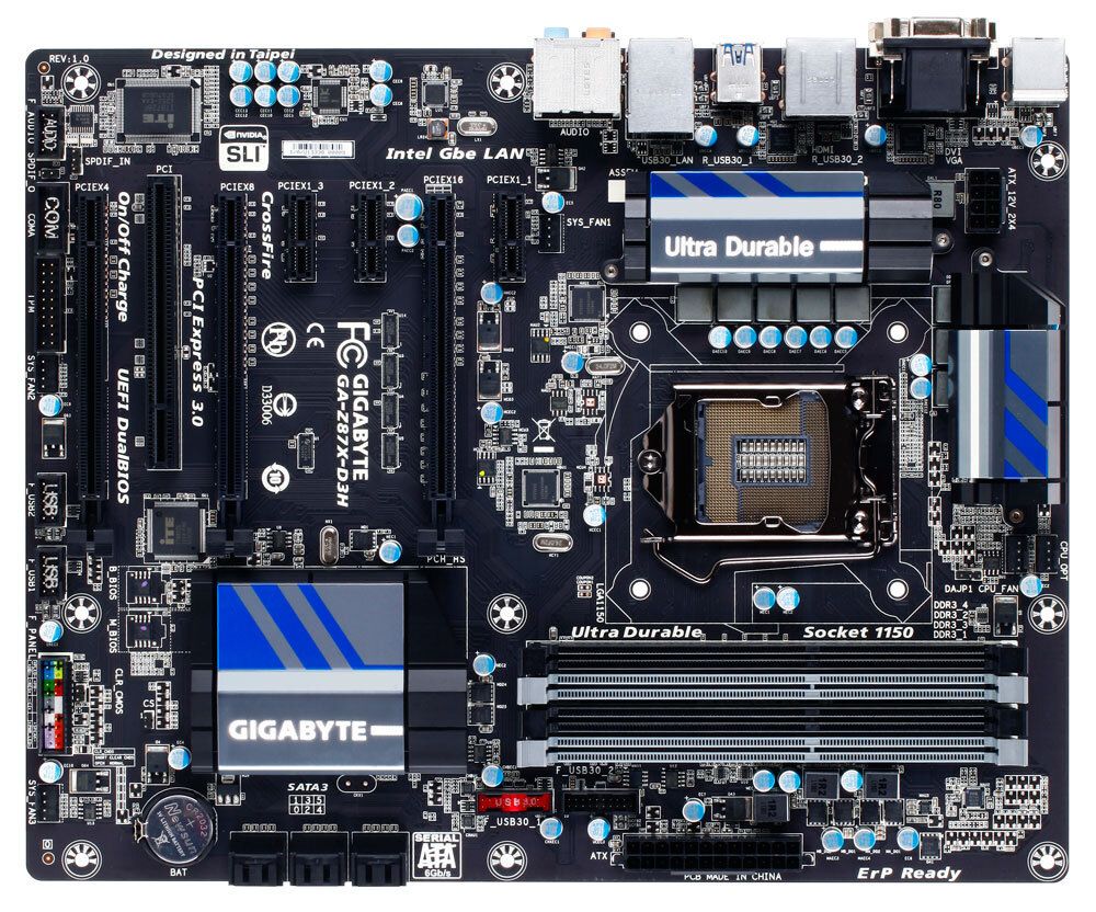 Gigabyte GA-Z87X-D3H  (s1150, Intel Z87, PCI-E 3.0x16) - фото фото фото 0