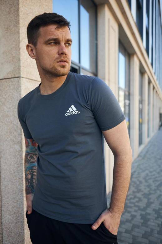 Футболка мужская Adidas темно-серая - фото фото фото 0
