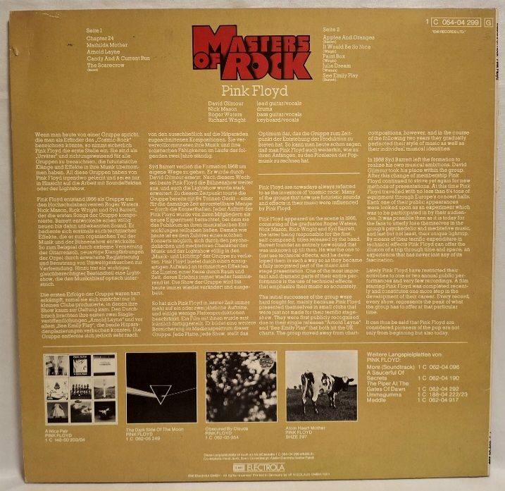Pink Floyd - Masters Of Rock - 1967-73.  (LP). 12. Vinyl. Пластинка. Germany. - фото фото фото 1