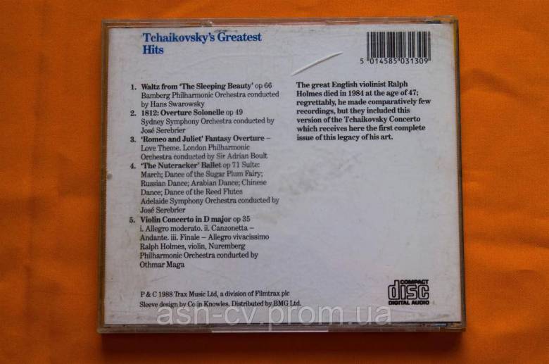 Музичний диск CD. TCHAIKOVSKYs - Greatest hits 1988 - фото фото фото 2