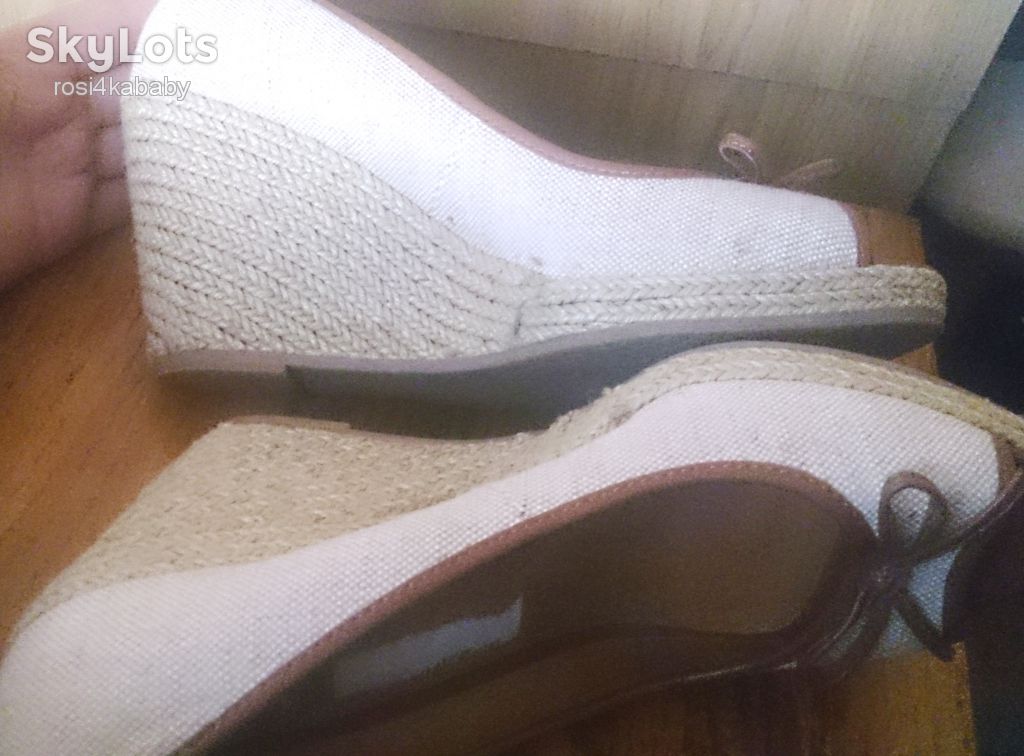 бежеві босоніжки Clarks р40 текстиль - фото фото фото 5