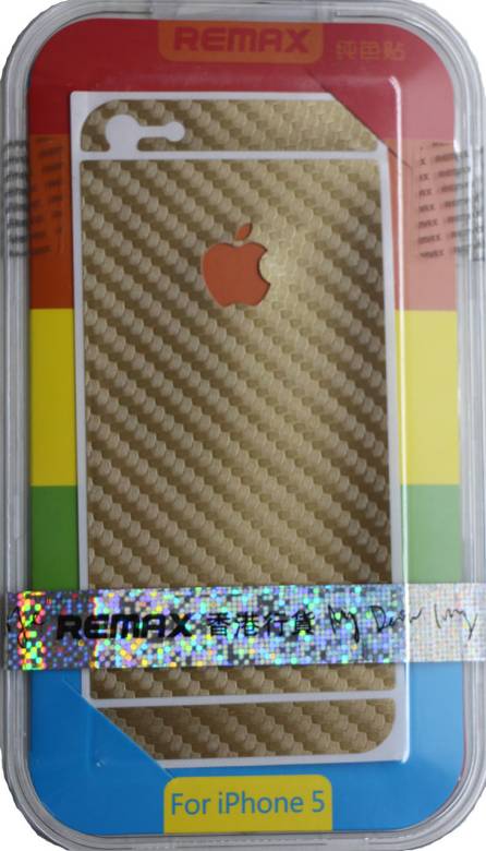 Защитная пленка Remax для iPhone 5/5S/5SE (front + back) Pure Sticker Golden - фото фото фото 0
