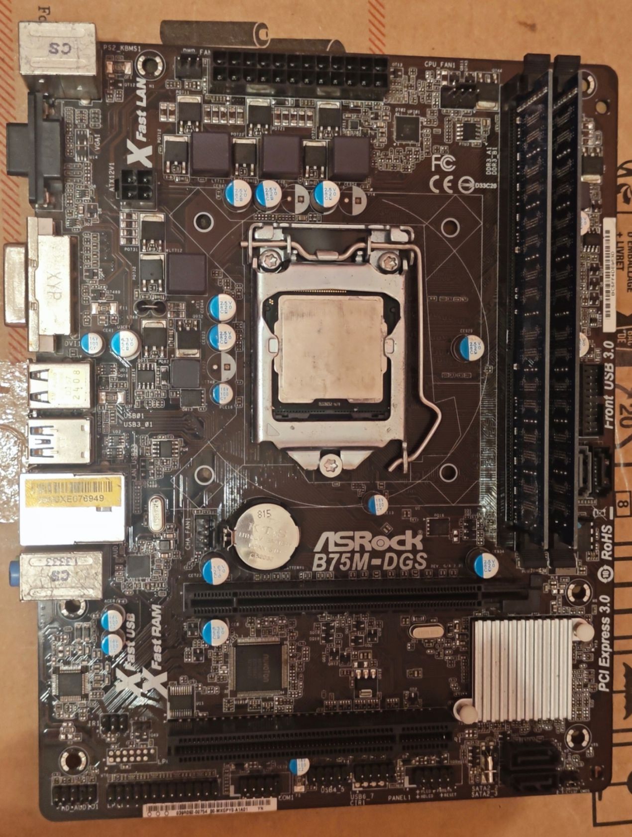 Комплект AsRock B75M-DGS+ i3-2120+4gb ddr3 - фото фото фото 0