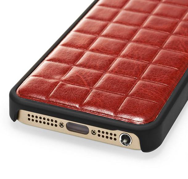 Чехол Xoomz для iPhone 5/5S/5SE PU Grid Brown (back cover) (XIP501Br) - фото фото фото 4