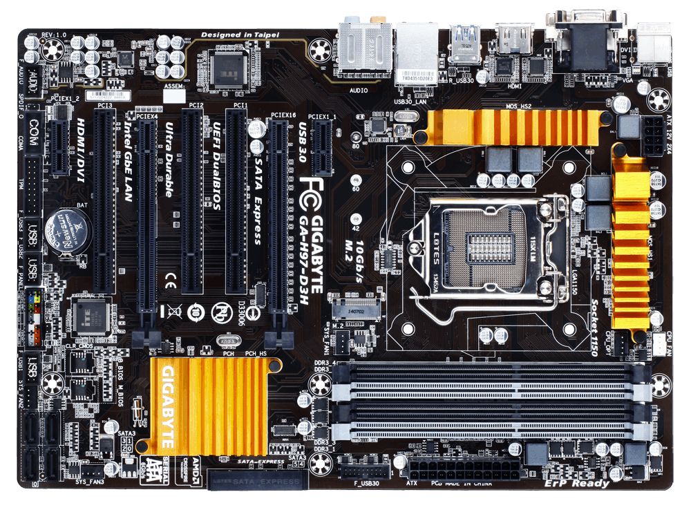 Gigabyte GA-H97-D3H   (s1150, Intel H97, PCI-Ex16) - фото фото фото 0