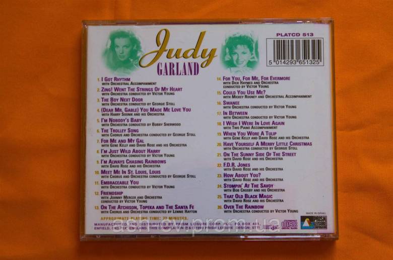 Музичний диск CD. The very best of JUDY GARLAND 1999 - фото фото фото 2
