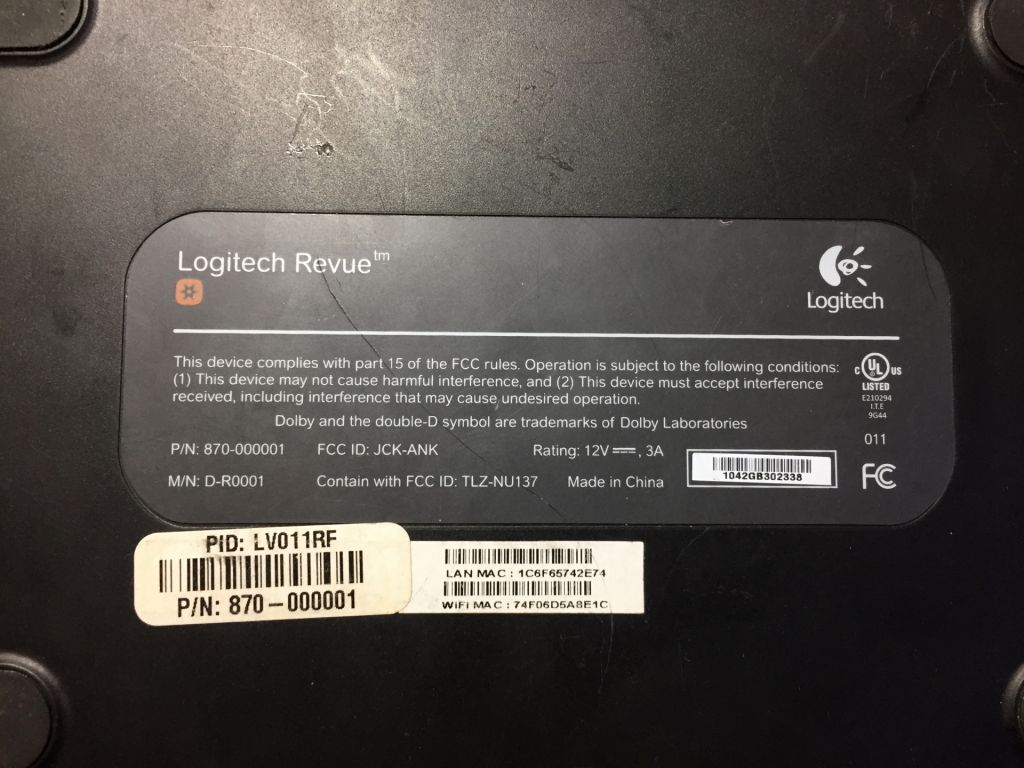Android андроид приставка Logitech Revue TLZ-NU137. Б/у. Рабочая. Требуется прошивка! - фото фото фото 7