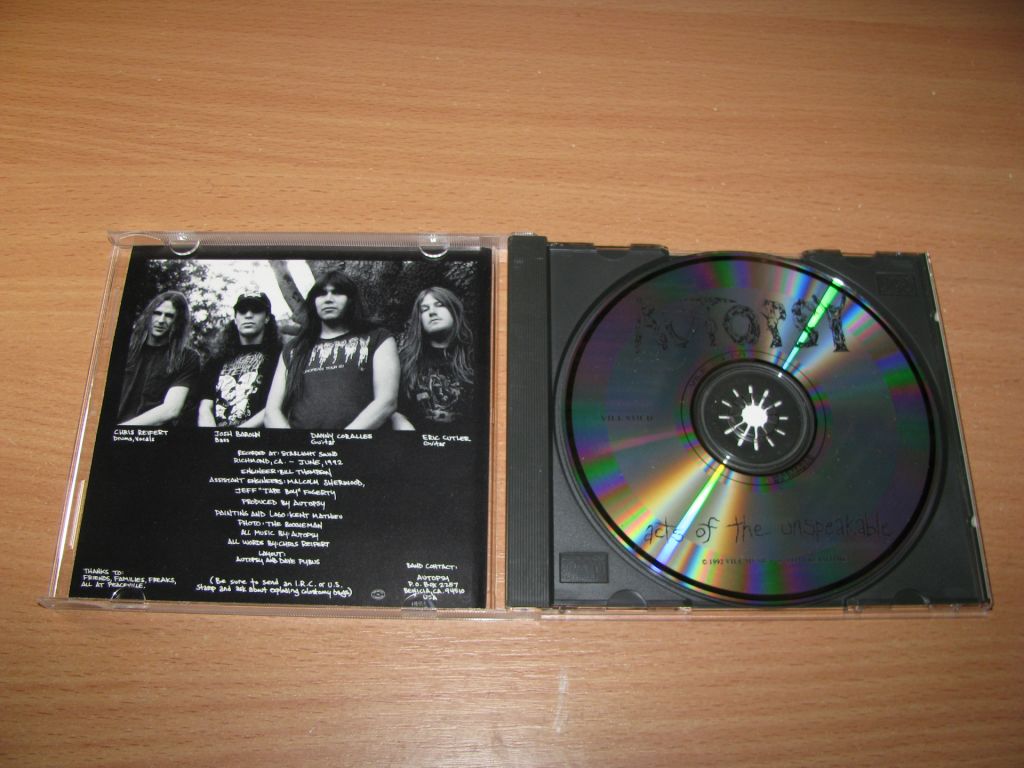 AUTOPSY - Acts Of The Unspeakable  (1992 Caroline 1st press,USA) - фото фото фото 1