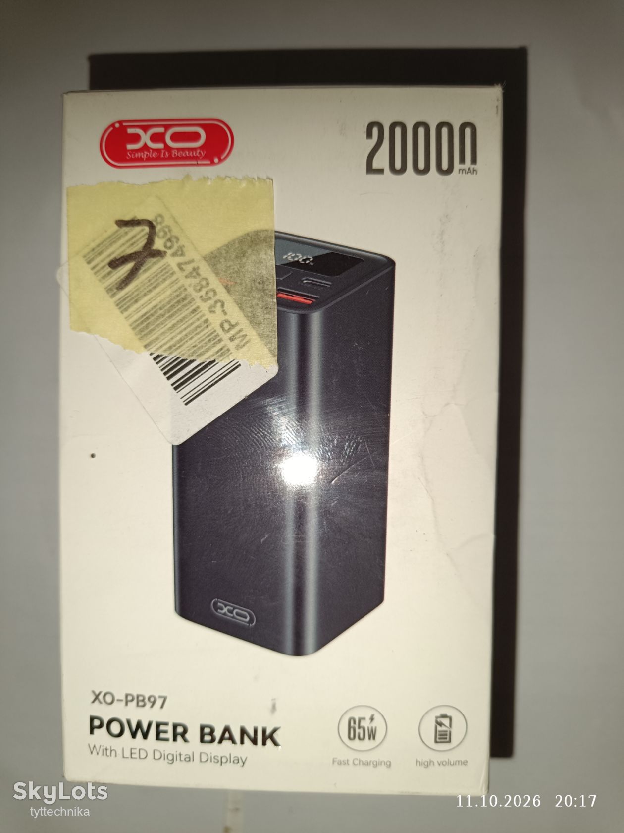 Повербанк XO PB97 20000 mAh  за Вашу ціну без резерву - фото фото фото 0