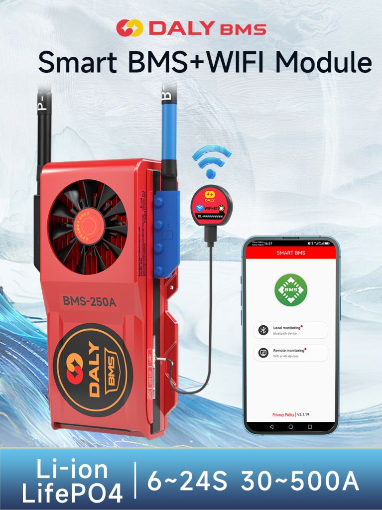 Smart BMS Daly LiFePO4 8S24V200A WiFi, BT - фото фото фото 3