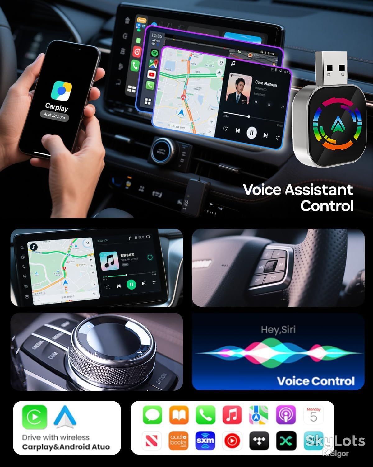 Бездротовий адаптер CarPlay Box  (2-in-1 або 4-in-1) *80917 - фото фото фото 2