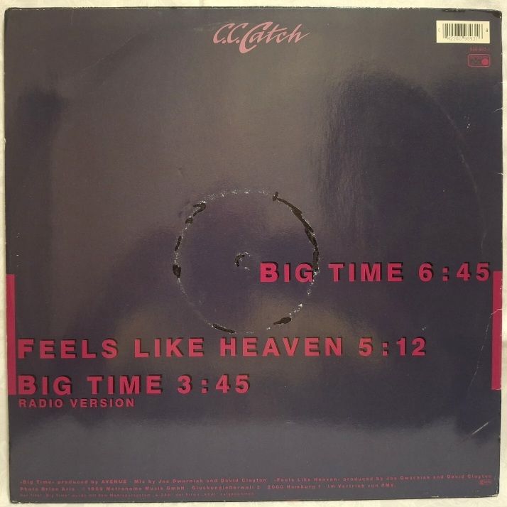 C.C. Catch - Big Time - 1989.  (LP). 12. Vinyl. Пластинка. Germany. - фото фото фото 1