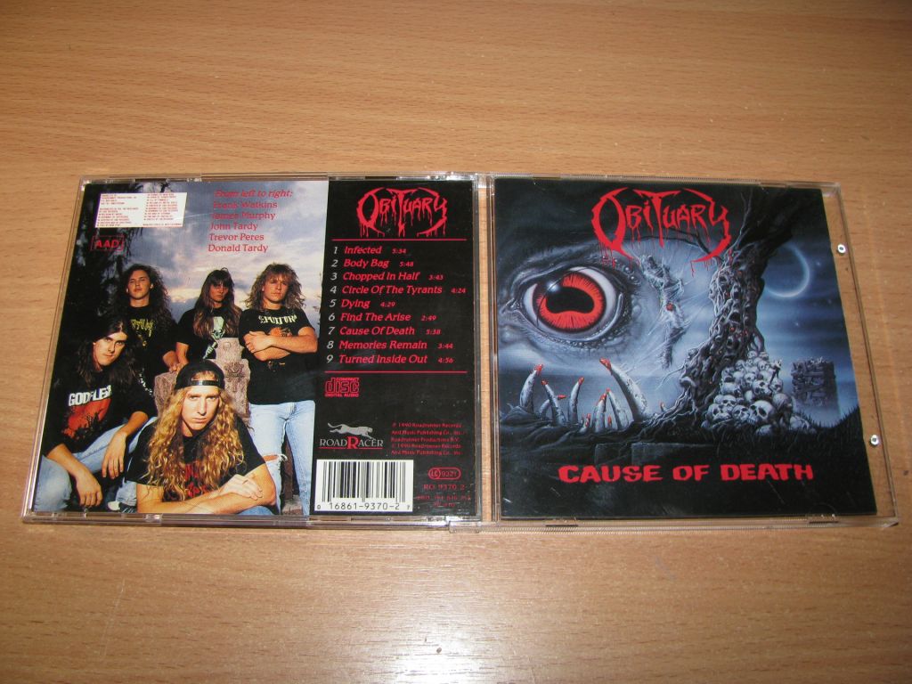 OBITUARY - Cause Of Death     (1990 Roadracer 1st press) - фото фото фото 0