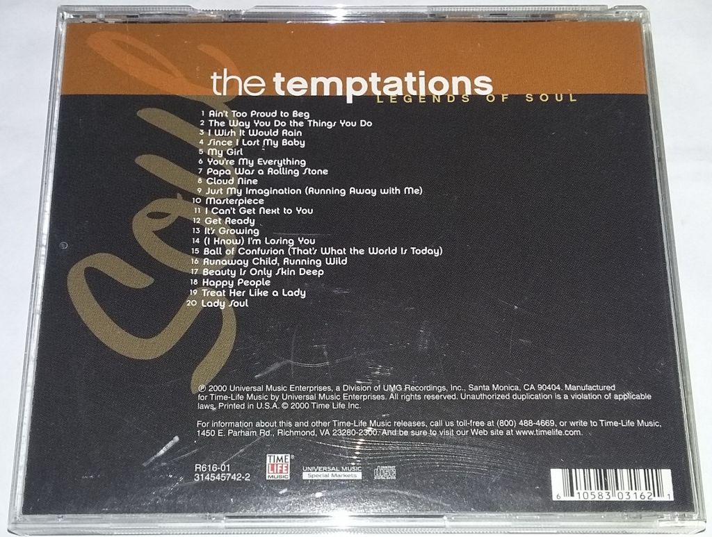 THE TEMPTATIONS Legends Of Soul  CD US - фото фото фото 2