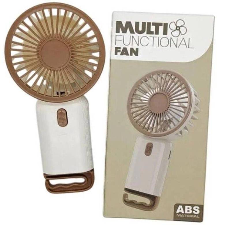 Вентилятор ручной аккумуляторный с подставкой Multi Fan Rl-07, коричневый - фото фото фото 3