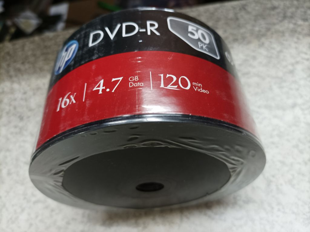HP ( Hewlett-Packard) 50 дисков DVD-R 4,7GB/120MIN/16 в балке. Тайвань. - фото фото фото 1