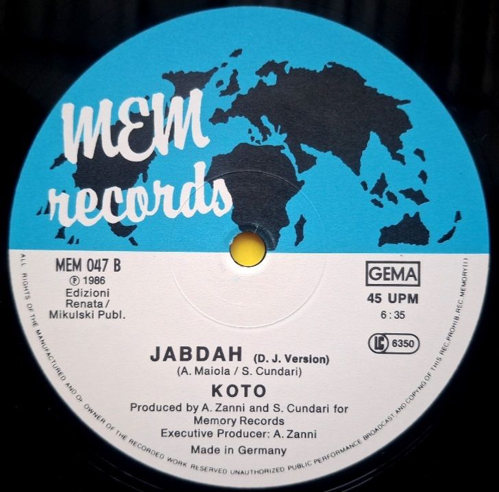 Koto - Jabdah - 1986.  (EP). 12. Vinyl. Пластинка. Germany. - фото фото фото 3