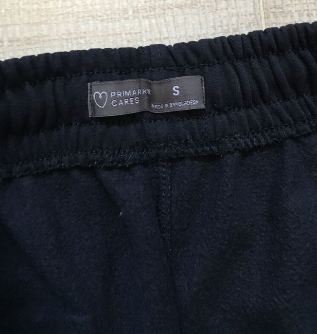 Теплые штаны джоггеры темный синий, с начесом, высокая посадка, Primark. S cост. нового - фото фото фото 4