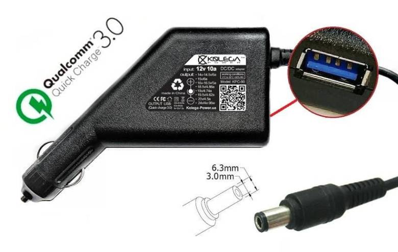 Блок питания 19v 3.42a 65w 6.3x3.0mm (Kolega-Power (Авто)) 12 мес.гар. - фото фото фото 0