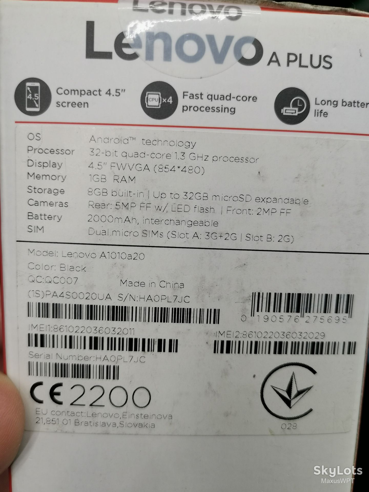 #1778 Sklad Lenovo A Plus black box a1010a20 - фото фото фото 3