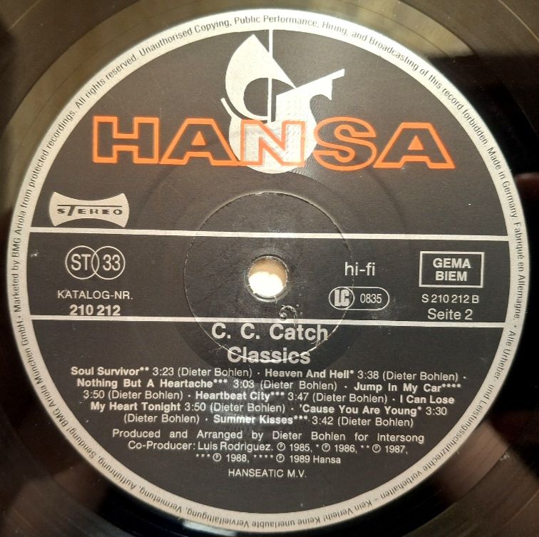 C.C. Catch - Classics - 1985-89.  (LP). 12. Vinyl. Пластинка. Germany. - фото фото фото 3