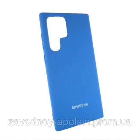 Samsung S22 Ultra S908 Чехол Silicone Cover (голубой) - фото фото фото 0