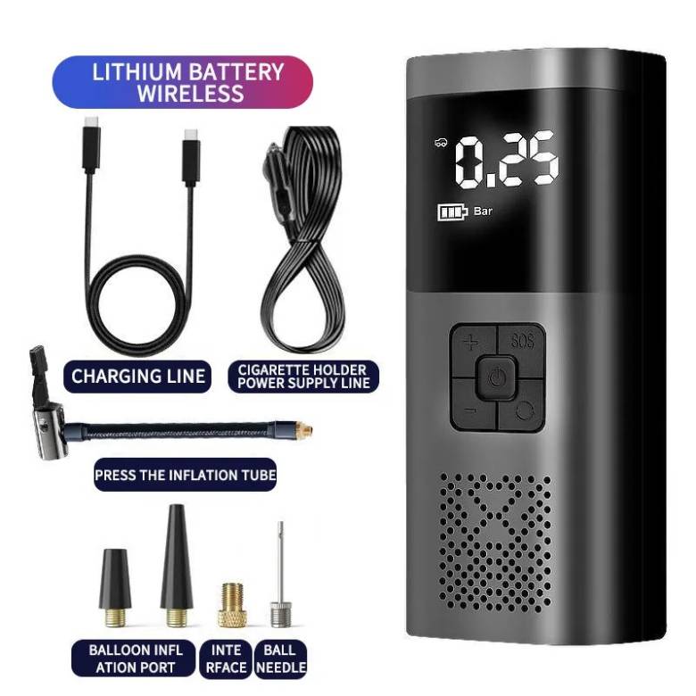 Електронасос DN VC-027 6000 mAh 150PSI USB-C, Power Bank (VC-027) - фото фото фото 3
