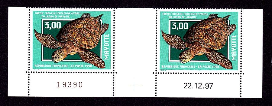 Фауна  Майотт / Mayotte  1988 г MNH - черепаха - фото фото фото 0