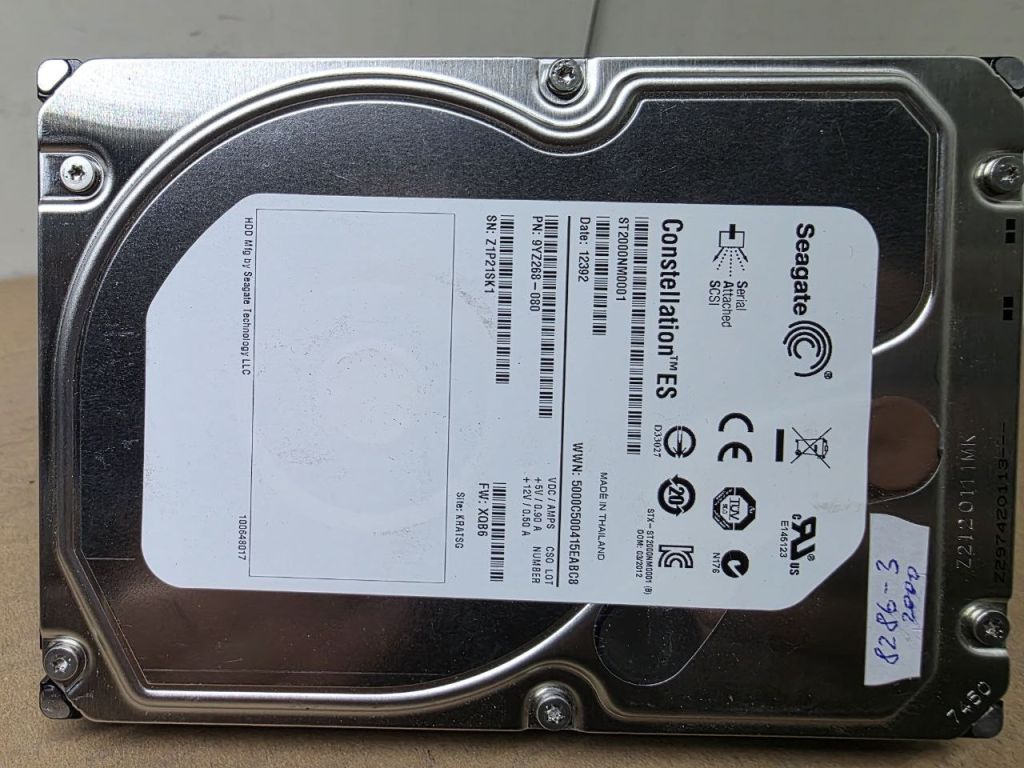 2000Gb 2Tb 3,5 SAS 6Gb ST2000NM0001 Seagate жорсткий диск   (8286-3) - фото фото фото 0