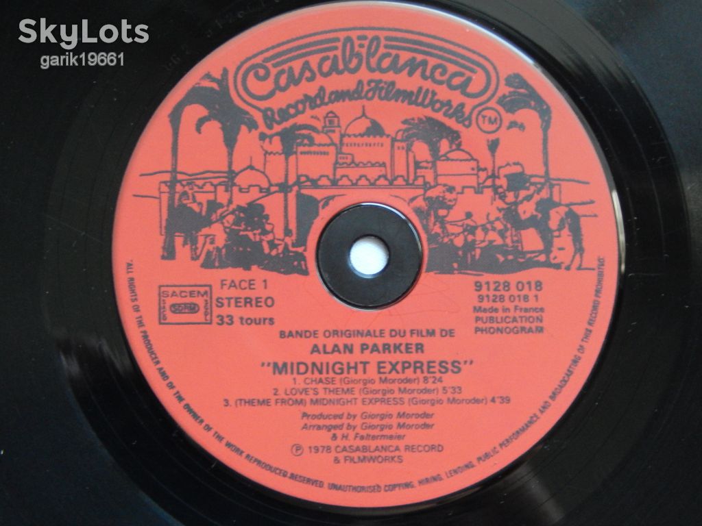 Giorgio Moroder ‎– Midnight Express    (Casablanca ‎– 9128 018, France) EX+/NM- - фото фото фото 2