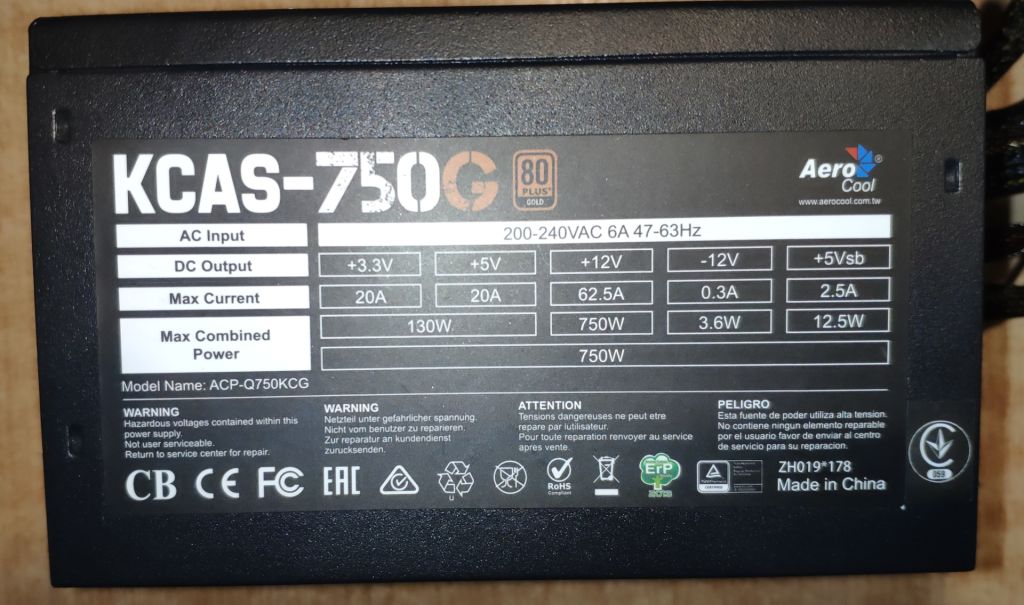 Блок живлення AeroCool 750W KCAS-750G - фото фото фото 0