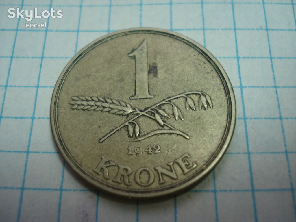 1крона 1942 Данія - фото фото фото 0