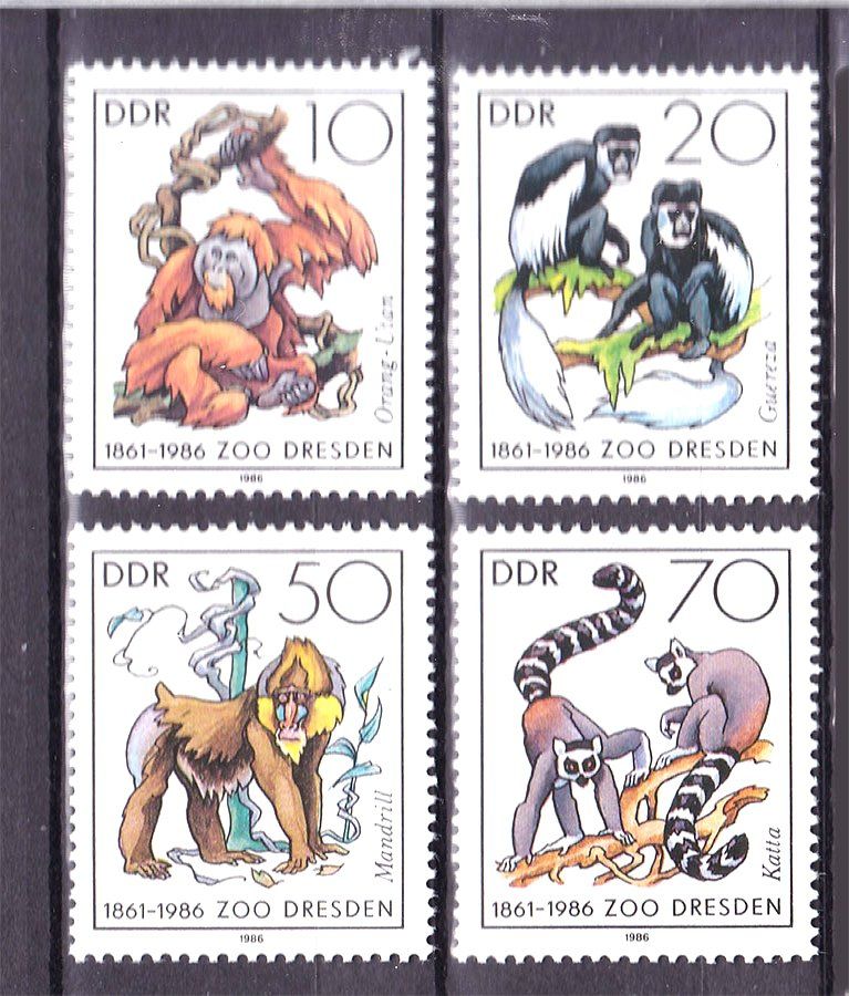 NM Фауна  ГДР / DDR 1986 г MNH - зоопарк Дрездена - фото фото фото 0