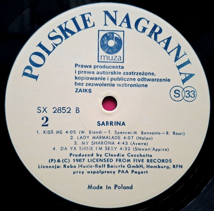 Sabrina - Boys - 1987.  (LP). 12. Vinyl. Пластинка. Poland. - фото фото фото 3